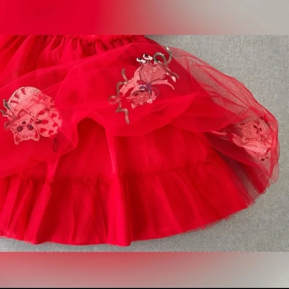 Mini Boden Kitty Cat Christmas Velvet and Tulle Dress - Picture 11 of 11